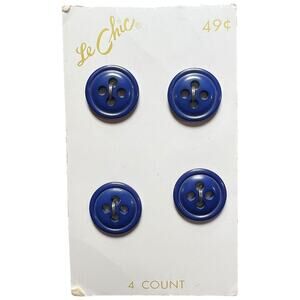 Vintage Le Chic Navy Blue Coat Buttons Ridged Rim Blumenthal NOS